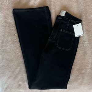 Reformation Alyssa Black High Rise Wide leg jeans